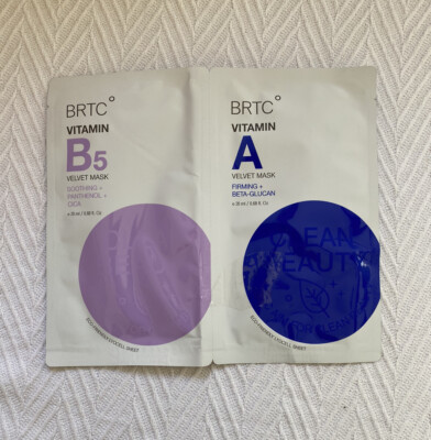 BRTC Vitamin B5 Velvet Mask & Vitamin A Velvet Mask Duo NEW