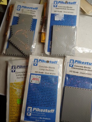 Pikestuff HO Concrete Block Walls Lot 2 Sets 1005  1 Set 1006 2 Set 1004