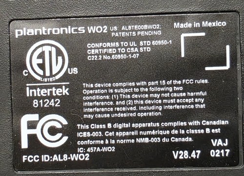 Plantronics Savi WO2 Bezprzewodowy zestaw słuchawkowy System-Base i ładowarka zestawu słuchawkowego - Zdjęcie 3 z 6