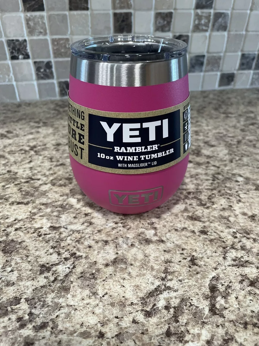 Yeti Rambler 10 oz Wine Tumbler Prickly Pear Pink w/ Magslider Lid Brand New