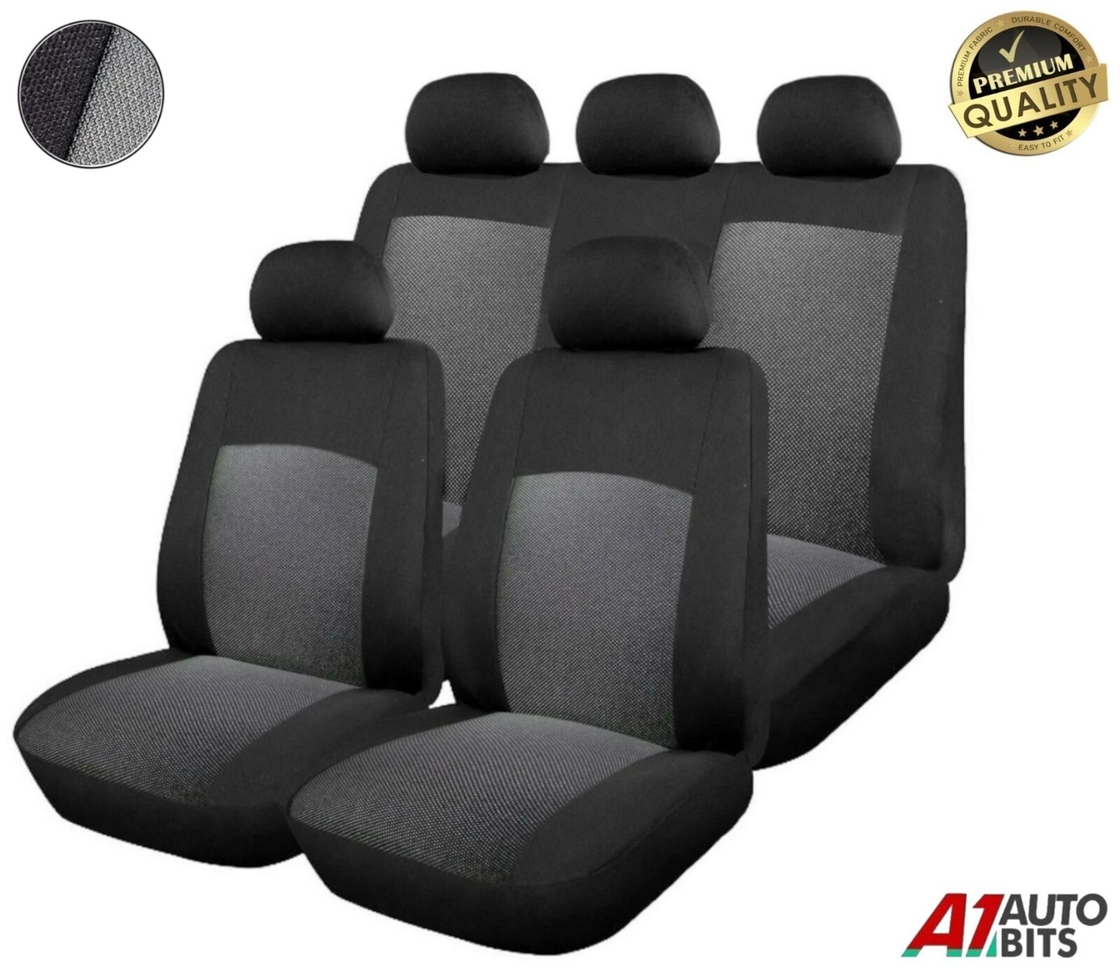Car Seat Covers Full Set Premium Grey Fabric For Renault Clio Megane Laguna
