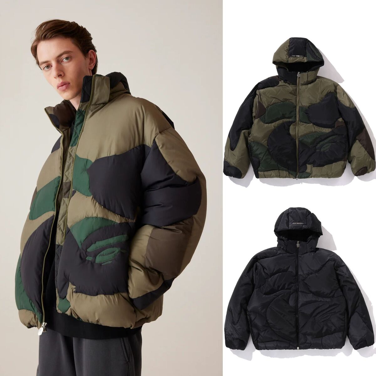 A BATHING APE Men's 1ST CAMO NYLON DOWN JACKET 1K80144304 r A BATHING APE Men's 1ST CAMO NYLON DOWN JACKET 1K80144304 r