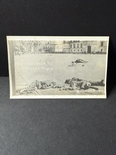 Antique Postmortem Mexican Revolution Soldiers Battle of Veracruz Postcard 1914 - Bild 2 von 3