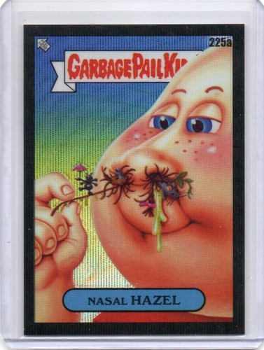 2023 Topps Garbage Pail Kids Chrome 225a Nasal Hazel Black Wave Refractor 58/99 - Picture 1 of 2