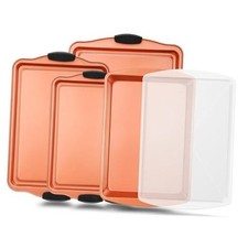 5-Piece Bakeware Set   Premium Non-Stick, Stackable Kitchen Baking 5-Piece Set