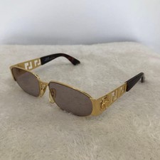 Vintage Gianni Versace Sunglasses Brown Gold Medusa Logo Made in Italy Authentic