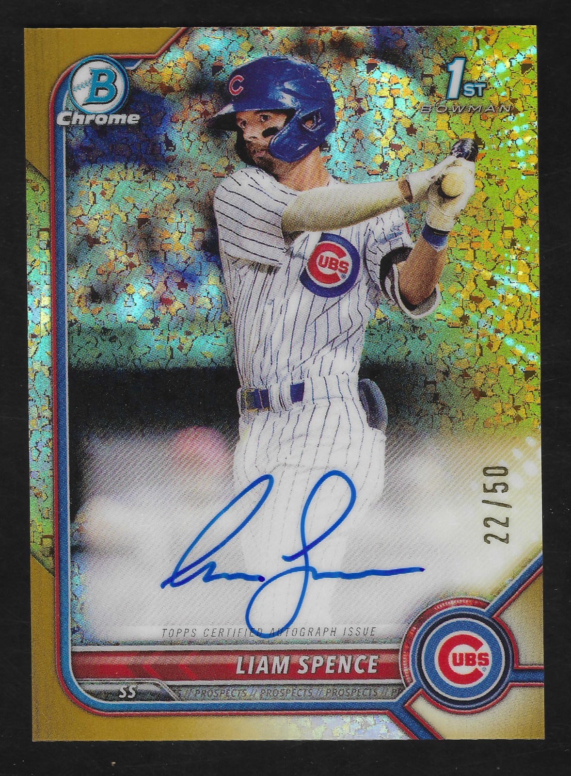 2022 Bowman Chrome - Prospect Auto Liam Spence #CPA-LS Gold Mini Diamon/50
