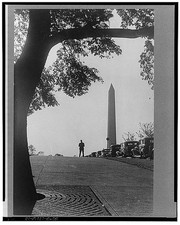 Photo:Washington DC 1939 Washington Monument Mall cars silhouette