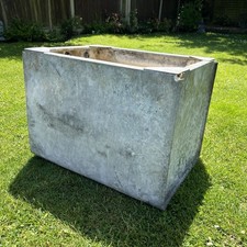 Vintage Galvanized Steel Loft Water Tank Planter Industrial Garden Trough Tub