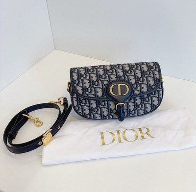 Christian Dior Bobby East West Monogram Shoulder Crossbody Bag Navy Women