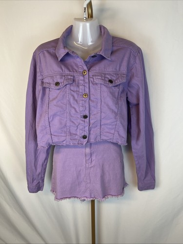 Boohoo Blue Tall Lavendar Jacket And Mini Skirt Set