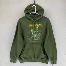 Nirvana Incesticide Graphic Hoodie Olive Green Pullover Sweatshirt Size L