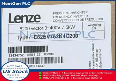 E82EV752K4C200 NEW LENZE E82EV752_4C200 Inverter 8200 Vector 7.5kW