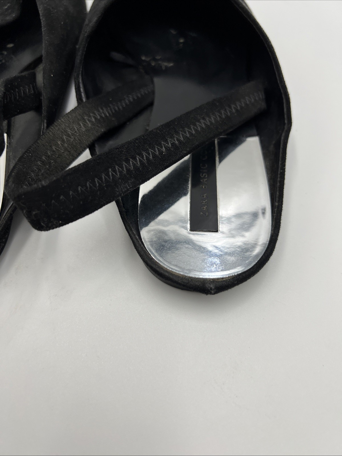 ZARA basic collection Woman’s Black Strap Flat Sl… - image 8