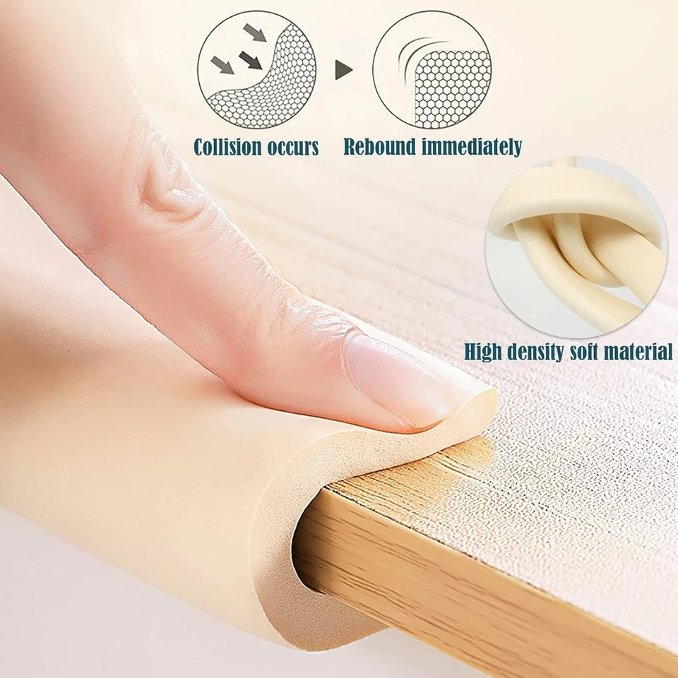 Protectores de borde en forma de U para mesa de centro de vidrio, espuma a prueba de bebés golpe de seguridad... Foto 4 de 4