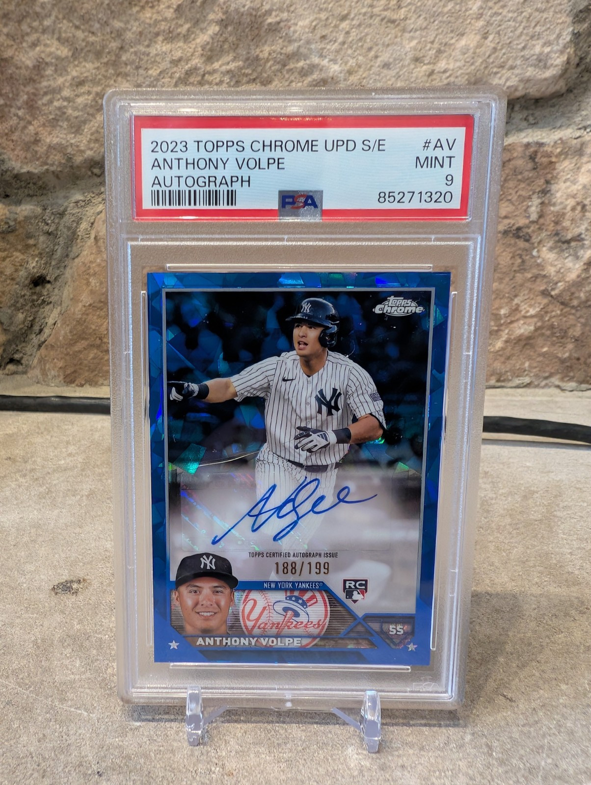 2023 Topps Chrome Update Sapphire Anthony Volpe Rookie Auto RC #188/199