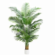 Artificial Palm Tree 7FT Faux Plants Indoor Tropical Fake Palm Tree Areca Flo...