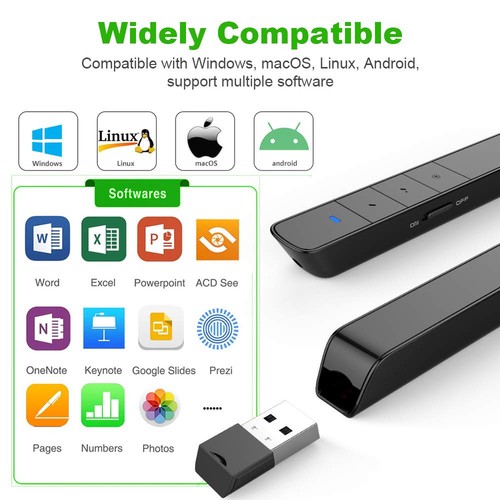 N75 Rechargeable Presentation Clicker with Green Light Pointer for presentati... - Bild 4 von 8