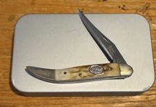 Steel Warrior Bone Handle Pocketknife Clip Point in Collectible Tin Box