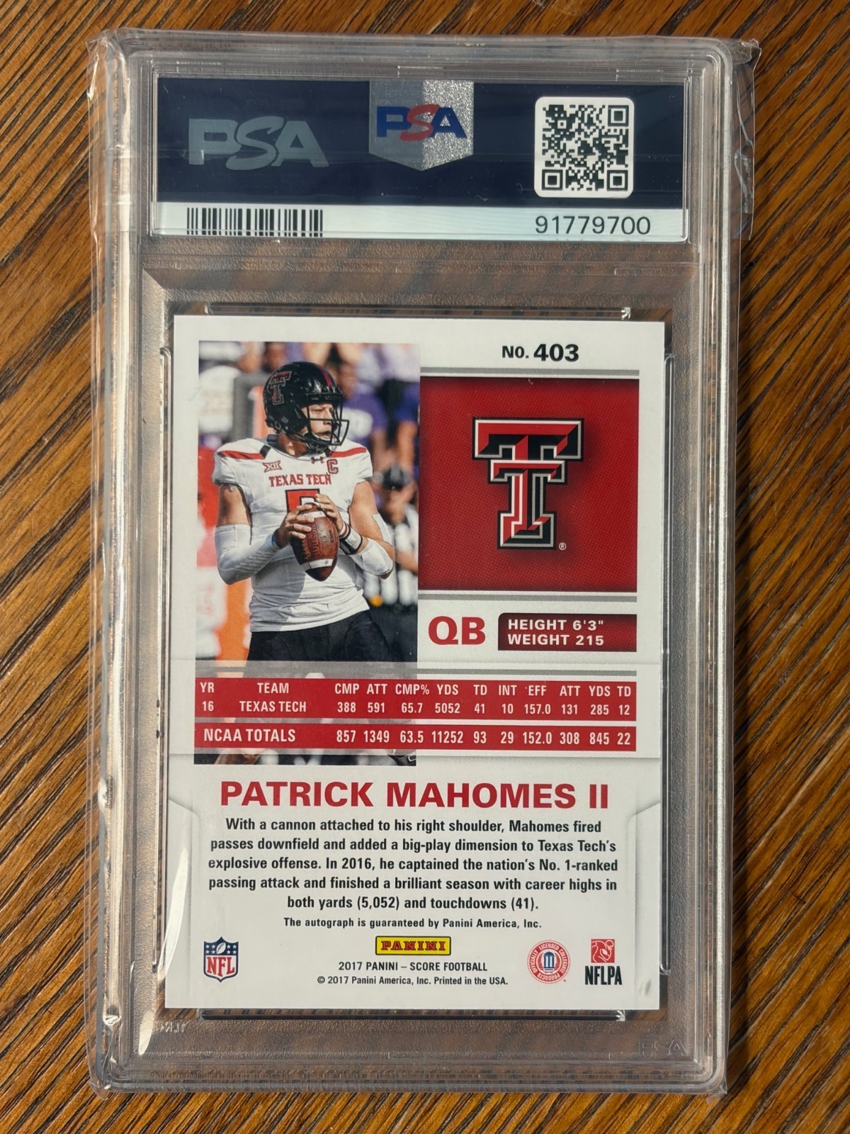 2017 Rookie Patrick Mahomes 403 Score AUTO - PSA 10/10 - DOUBLE GEM MINT RC 💎💎 view 2