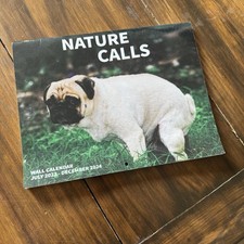2023-2024 Nature Calls Calendar Popping Dogs Dog Poop Humorous Calendar Office