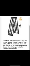 FACHNUO 10FT Motorcycle Ramp for Pickup Trucks, 1500lbs Capacity 1PC, Aluminu...