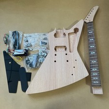 Factory DIY Explorer Electric Guitar kit Mahogany Body US Warehouse