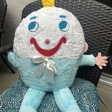 Vintage 1970's Eden Toys Humpty Dumpty Plush Stuffed Animal w/Hat  Bow 26  
