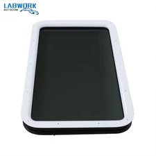 12" × 21" White/BLACK Window Frame RV Entry Door Clear Black Tempered Glass