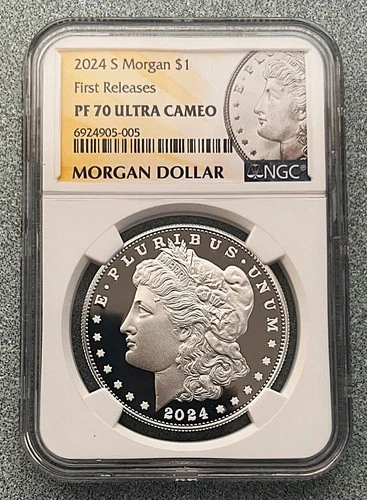 2024 S SILVER PROOF MORGAN DOLLAR GRADED BY NGC PF70 ULTRA CAMEO FIRST RELEASES