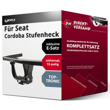 Für Cordoba Stufenheck Typ 6K1/6K2 Anhängerkupplung starr + E-Satz 13pol Set