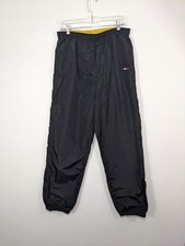 Vtg Tommy Hilfiger Athletics Windbreaker Nylon Pants Mens Sz L Black 90s Logo