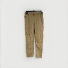 Levis boys cargo pants khakis tan sz 14 elastic waist stretch EUC excellent C98