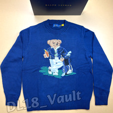 POLO RALPH LAUREN Polo Bear Golf Knit Sweater Blue Crewneck Women's Size M NWT