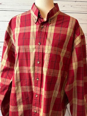 Pendleton button front shirt Large LoNg Plaid Westen Cotton Mens Long sleeve