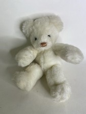 1985 Vintage GUND White Teddy Bear Brown Nose Plush Stuffed Animal Toy Korea