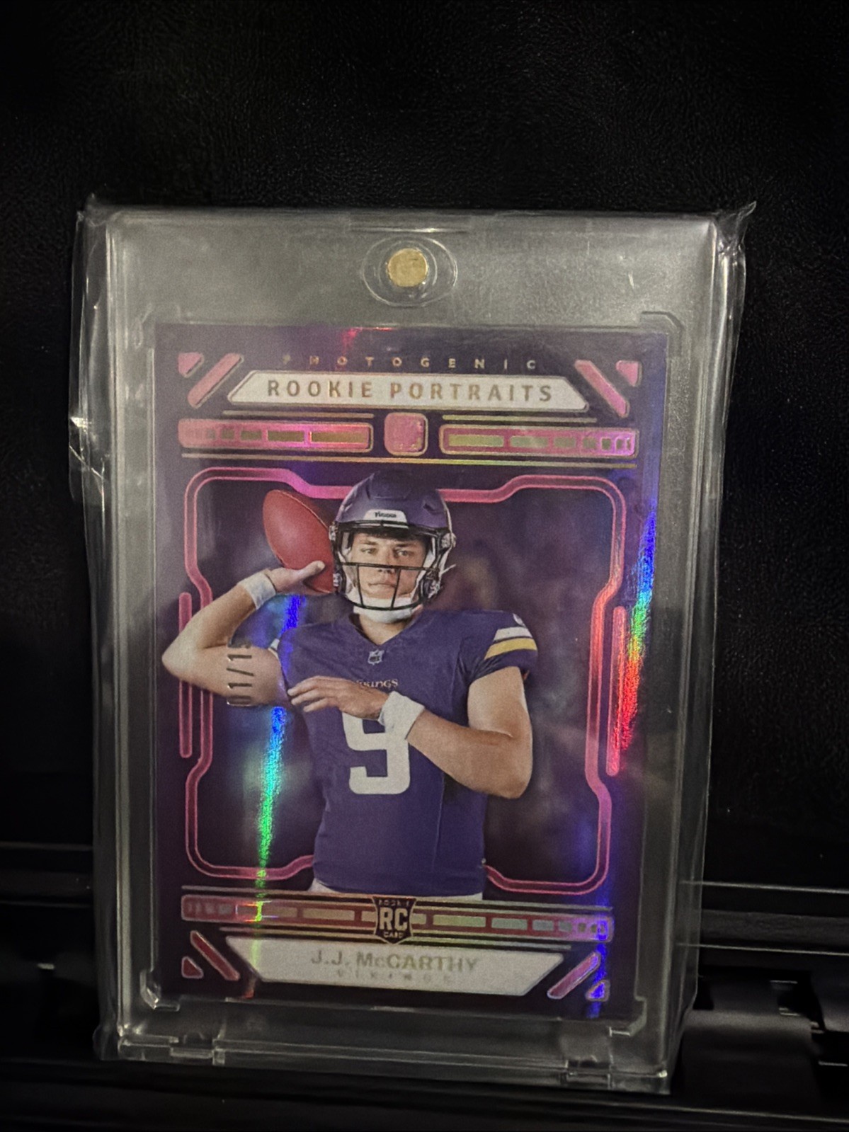 2024 Panini Photogenic - Rookie Portrait J.J. McCarthy #152 Pink /15 (RC)