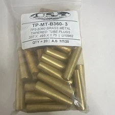Brass Metal Tapered Tube Plug USA INDUSTRIES TP MT B360 3 - .337 x .495 x 1.75