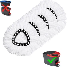 4 Pack Mop Replacement Heads for O-Ceda Easywrin Spin Mop, Microfiber Spin Mop R