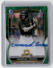 2023 Bowman Draft Chrome 1st Green Lava Enmanuel Terrero Auto 88/99 Pirates