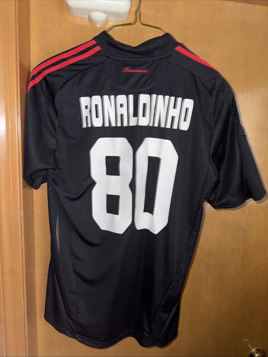 ADIDAS AC MILAN 2007/2008 THIRD #80 RONALDINHO M JERSEY ⚽️(B66