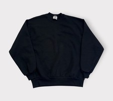 Vintage Blank Sweatshirt Adult M/L Black Crewneck Pullover 90s USA Made