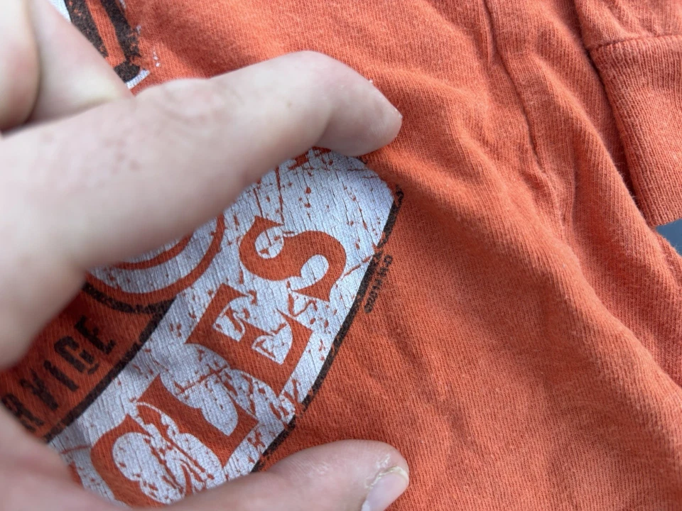 Camisa Harley Davidson Vintage Infantil Bebé 2T/3T Naranja Manga Larga Motociclista Niños Foto 3 de 4