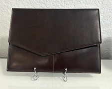 Dark Brown Faux Leather Portfolio Folder with...