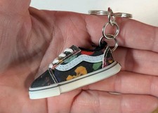 NEW Mini Classic Skateboarding Shoe BLACK FLORAL Keychain Sk8 Classic Low