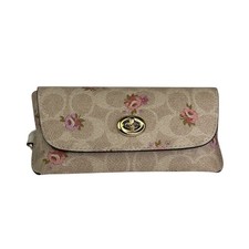 Coach Sunglass Case In Signature Canvas With Floral Print