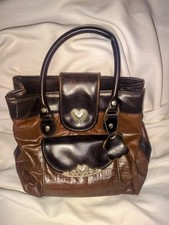 MC Marc Chantal Leather Croco Embossed Satchel Handbag