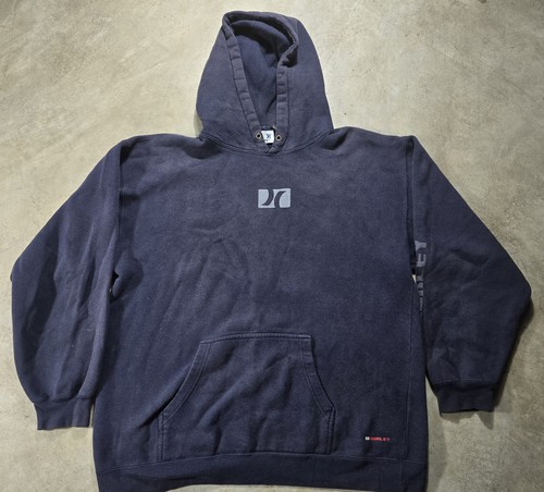 Vintage Hurley Center Logo Hoodie Mens Large Blue 2000s Y2K Surf Street Skate