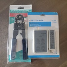 Cable Tester LAN BNC RJ45 Ethernet Coaxial RJ45 RJ11 12 & RJ45 crimp tool