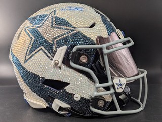 Emmitt Smith HOF Signed 1/1 Cowboys Swarovski Crystal Bling Helmet AUTO